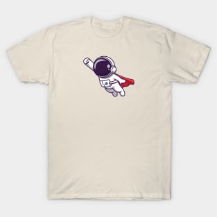 Cute Astronaut Super Flying Cartoon T-Shirt